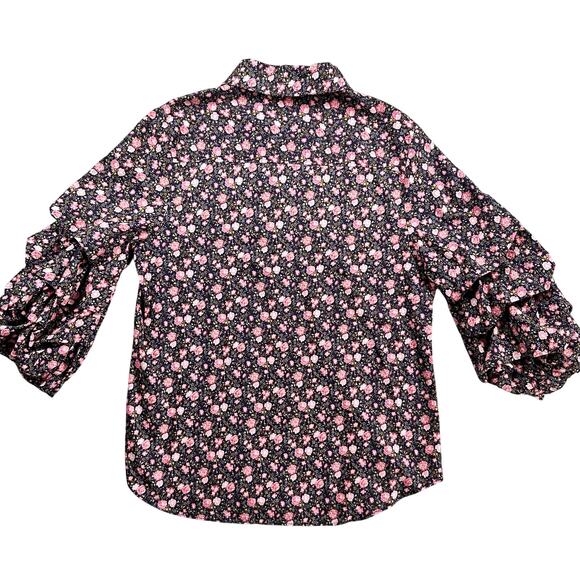 Hyacinth House Ruffle Sleeve Button Down Noah Blouse Size Large SOLD OUT - Picture 4 of 9